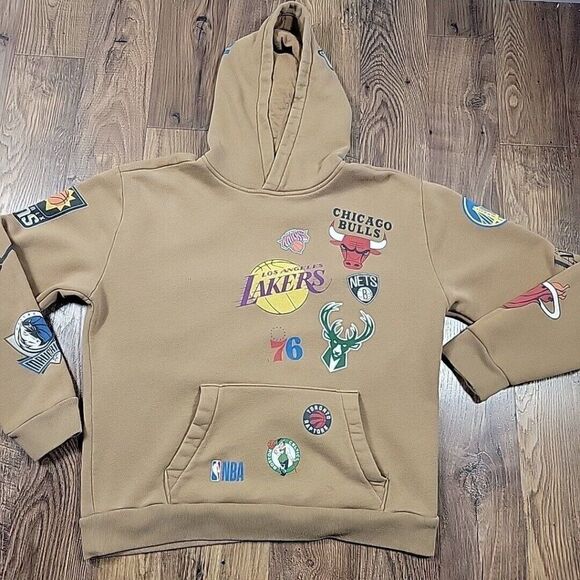 Hollister Other - Hollister NBA Hoodie Adult Medium Brown All Over Print Flaws*
